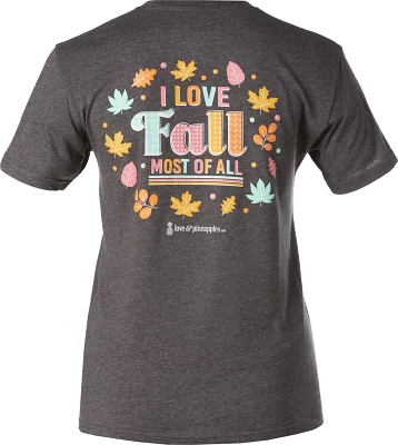 Love & Pineapples I Love Fall Most Of All T-shirt                                                                               