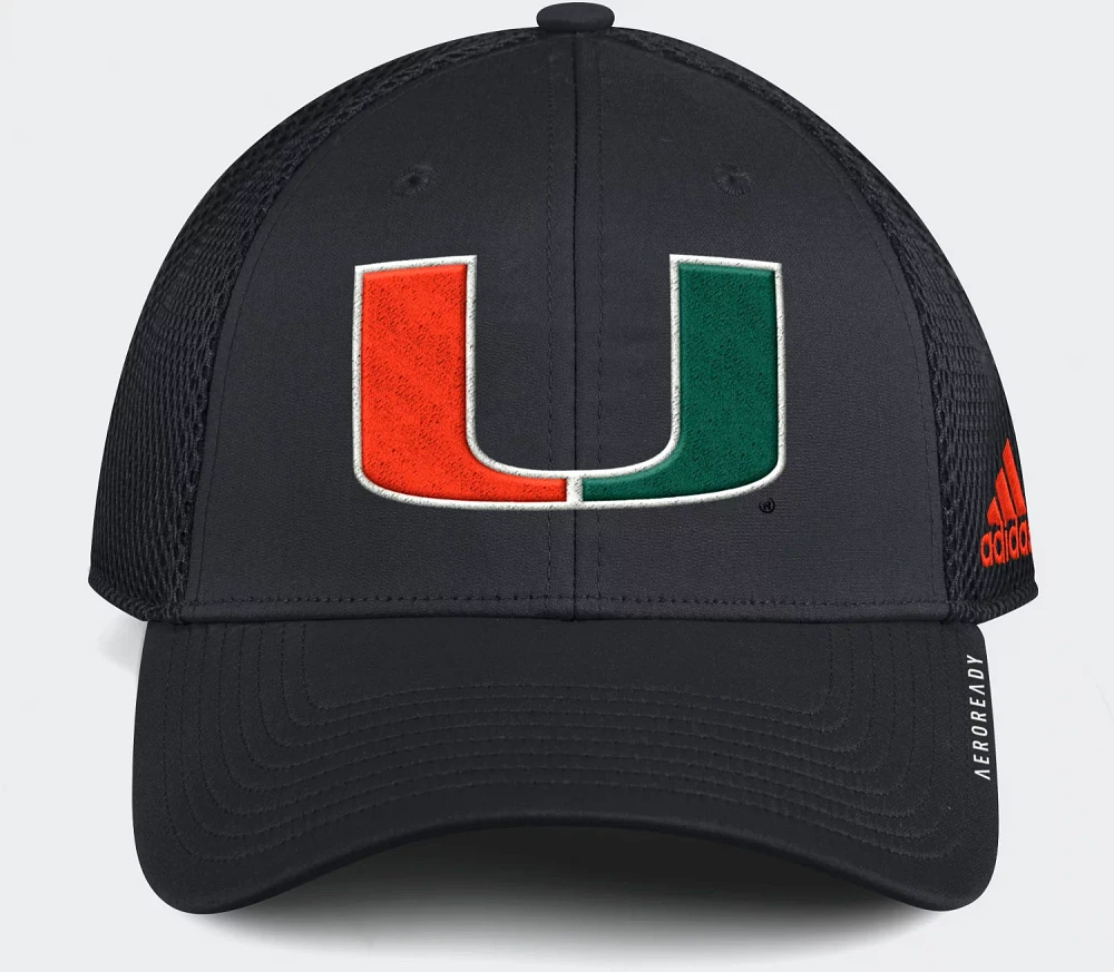 adidas Men's University of Miami Coach Mesh Structured Adjustable Cap                                                           