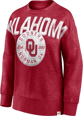 Fanatics Women's University of Oklahoma True Classics Oversized Fleece Crew Pullover