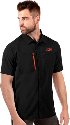 Antigua Men’s Oklahoma State University Kickoff Limited Edition Woven Fishing Shirt