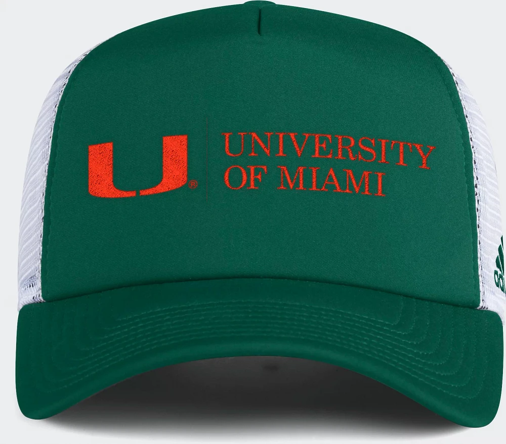 adidas Men's University of Miami Script Foam Trucker Cap                                                                        