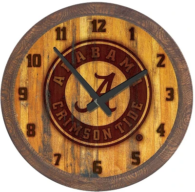 The Fan-Brand University of Alabama Seal Branded Faux Barrel Top Clock                                                          