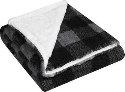 Coleman 50 in x 60 in Pinsonic Sherpa Reversible Black/White Buffalo Check Throw Blanket                                        