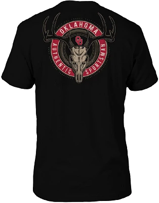 Great State Men's University of Oklahoma Deer Skull Badge Graphic Short Sleeve T-shirt