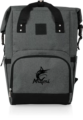 Picnic Time Miami Marlins On The Go Roll-Top Cooler Backpack                                                                    