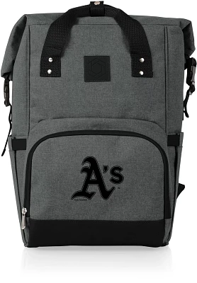 Picnic Time Oakland Athletics On The Go Roll-Top Cooler Backpack                                                                