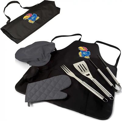 Picnic Time University of Kansas BBQ Apron Tote Pro Grill Set                                                                   