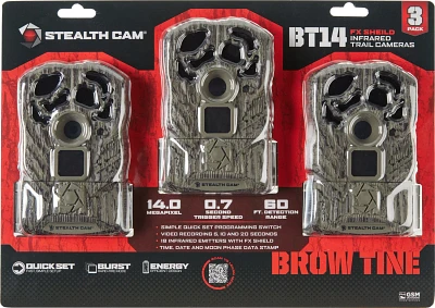 Stealth Cam 14 MP Triple Brow Game Cameras 3-Pack                                                                               