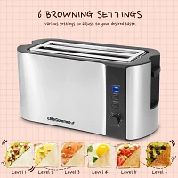 Elite Gourmet 4-Slice Stainless-Steel Long Slot Toaster                                                                         