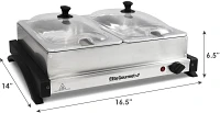 Elite Gourmet 5 Qt. Dual Tray Stainless Steel Electric Buffet Server and Food Warmer                                            