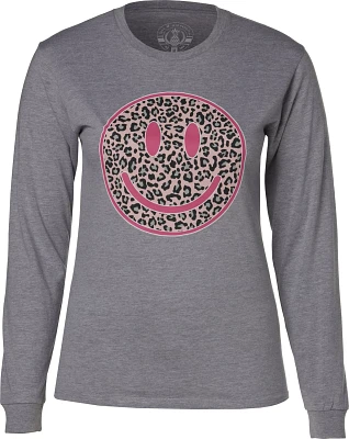 Love & Pineapples Women’s Smile Cheetah Pattern Long Sleeve T-shirt