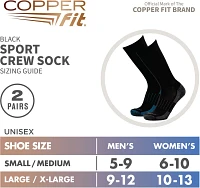 Copper Fit Adults' Energy Crew Socks 2 Pack                                                                                     