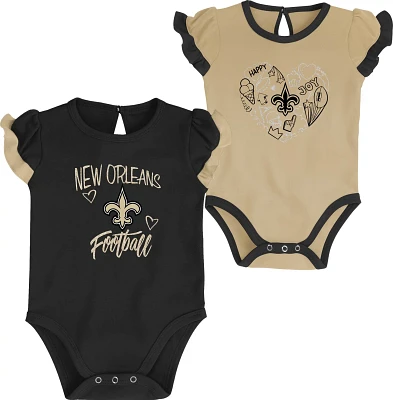 Outerstuff Babies' New Orleans Saints Too Much Love Creepers 2 Pack                                                             