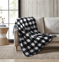 Snowcap 50 in x 60 in Fleece Buffalo Check Throw Blanket