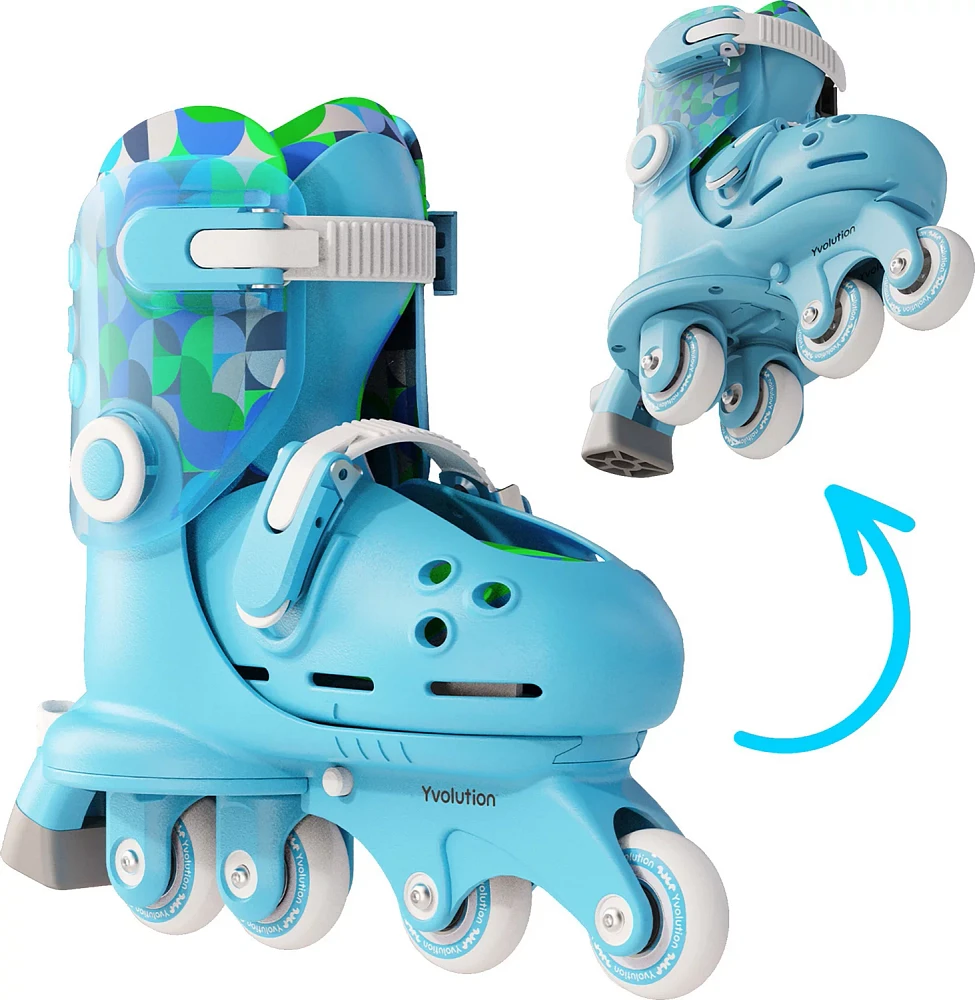 Yvolution Kids' Twista Adjustable 2-in-1 Roller Skates                                                                          