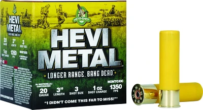 HEVI-Metal Longer Range 20 Gauge Shotshells - 25 Rounds                                                                         