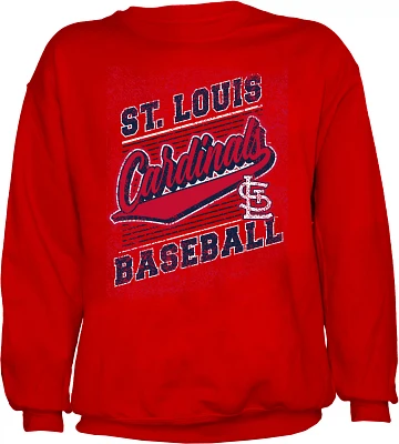 Stitches Men's St. Louis Cardinals Step Up Crew Sweatshirt                                                                      