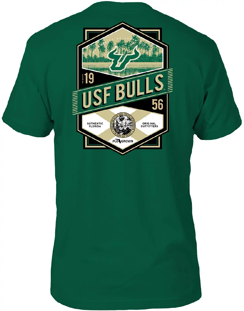 FLOGROWN Men's University of South Florida Double Diamond Crest T-shirt