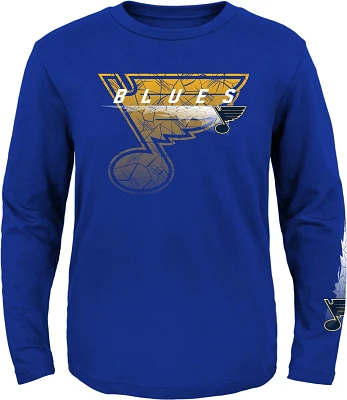 Outerstuff Boys’ St. Louis Blues Cracked Ice Long Sleeve T-shirt                                                              