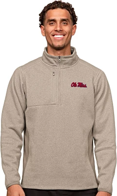 Antigua Men's University of Mississippi Course 1/4 Zip Pullover