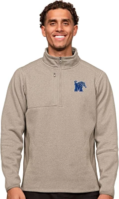 Antigua Men's University of Memphis Course 1/4 Zip Pullover