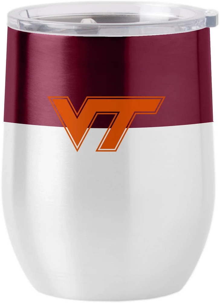 Logo Brands Virginia Tech 16 oz Colorblock Stainless Curved Beverage Tumbler                                                    