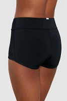 Freely Women's Solid Banded High-Waisted Swim Boy Shorts