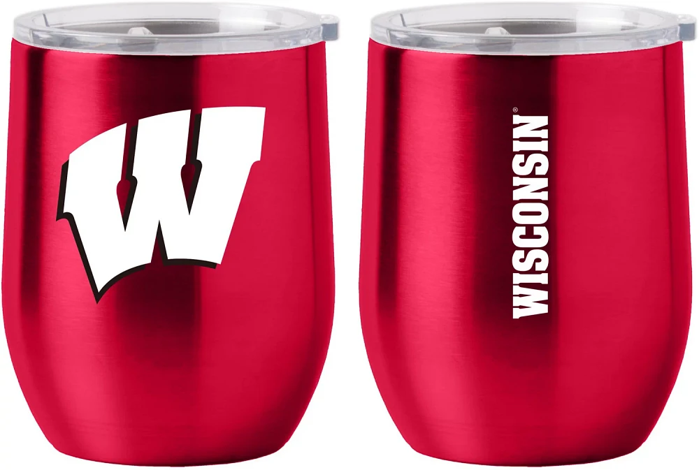 Logo Brands University of Wisconsin 16 oz Gameday Stainless Curved Beverage Tumbler                                             