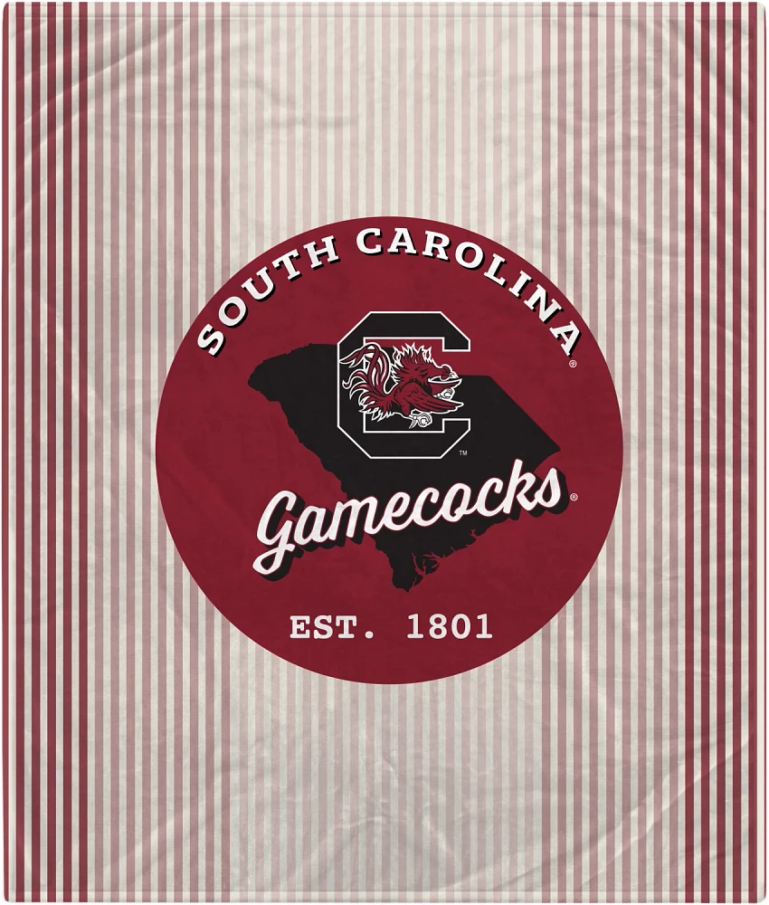 Pegasus Sports University of South Carolina Circle State Stripe 60 x 70 Ultra Soft Blanket                                      