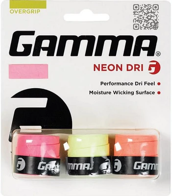 Gamma Neon Dri Tennis Overgrip 3-Pack                                                                                           