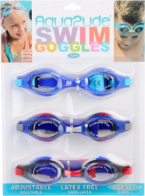 Aqua2ude Youth Swim Goggles 3-Pack