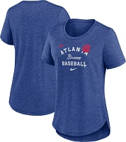 Nike Women's Atlanta Braves Rewind Arch Mix Triblend T-shirt