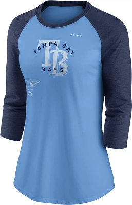Nike Women's Tampa Bay Rays Next Up 3/4 Sleeve Raglan Top