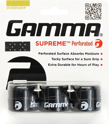 Gamma Supreme Perforated Tennis Overgrip 3-Pack
