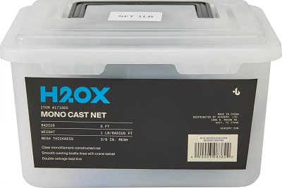 H2OX 5ft 1Lb Monofilament Cast Net                                                                                              