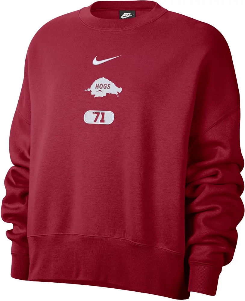 Nike Women's University of Arkansas Everyday Campus Crew Sweatshirt                                                             