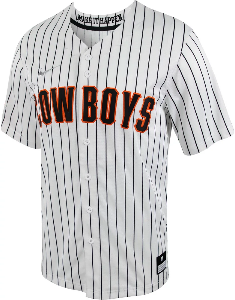 Nike Men's Oklahoma State University Pinstripe Full Button Replica Baseball Jersey