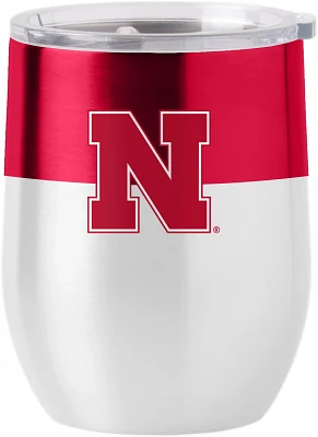 Logo Brands University of Nebraska 16 oz Colorblock Stainless Curved Beverage Tumbler                                           