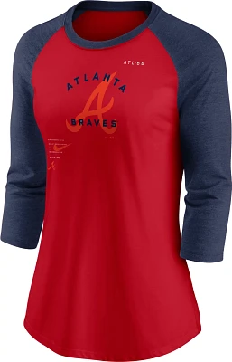 Nike Women's Atlanta Braves Next Up 3/4 Sleeve Raglan Top