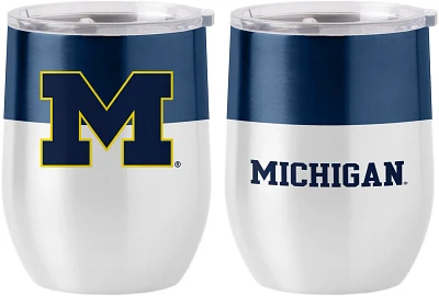 Logo Brands University of Michigan 16 oz Colorblock Stainless Curved Beverage Tumbler                                           