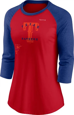 Nike Women's Texas Rangers Next Up 3/4 Sleeve Raglan Top