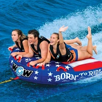 WOW Watersports Born to Ride 3 Person Soft Top Deck Tube Towable                                                                