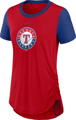 Nike Women's Texas Rangers Swoosh Side Cinch Fashion T-shirt