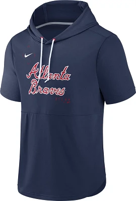 Nike Men's Atlanta Braves Springer Short Sleeve Pullover Hoodie