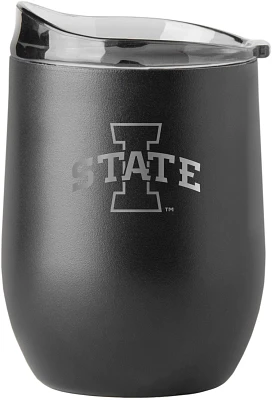 Logo Brands Iowa State University Etch Black Powder Coat 16 oz Curved Tumbler                                                   