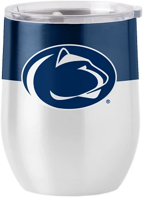 Logo Brands Penn State 16 oz Colorblock Stainless Curved Beverage Tumbler                                                       