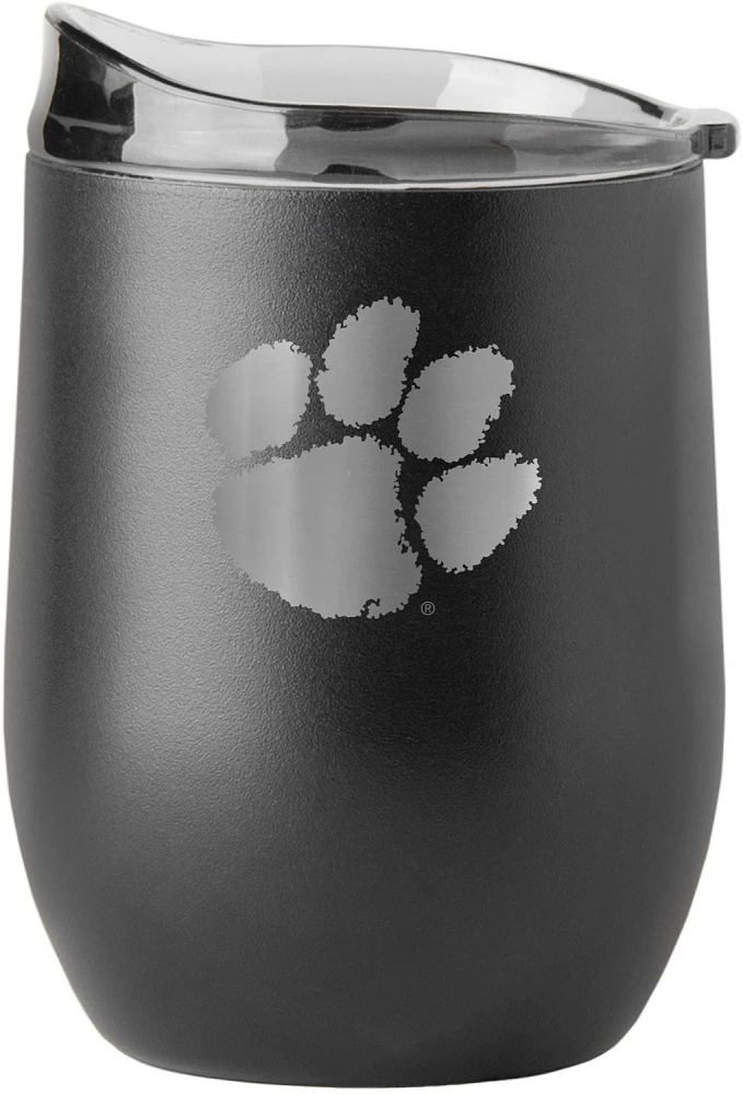 Logo Brands Clemson University Etch Black Powder Coat 16 oz Curved Tumbler                                                      