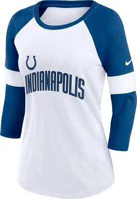 Nike Women's Indianapolis Colts Football Pride Slub Raglan 3/4-Length T-shirt