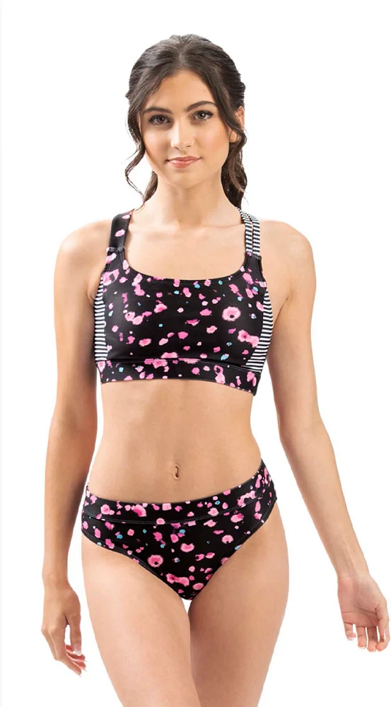 Dolfin Women's Uglies Print Asymmetrical Work Out 2-Piece Swimsuit