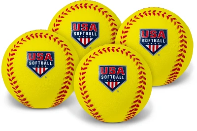 Franklin USA Foam Practice Softballs 4-Pack                                                                                     